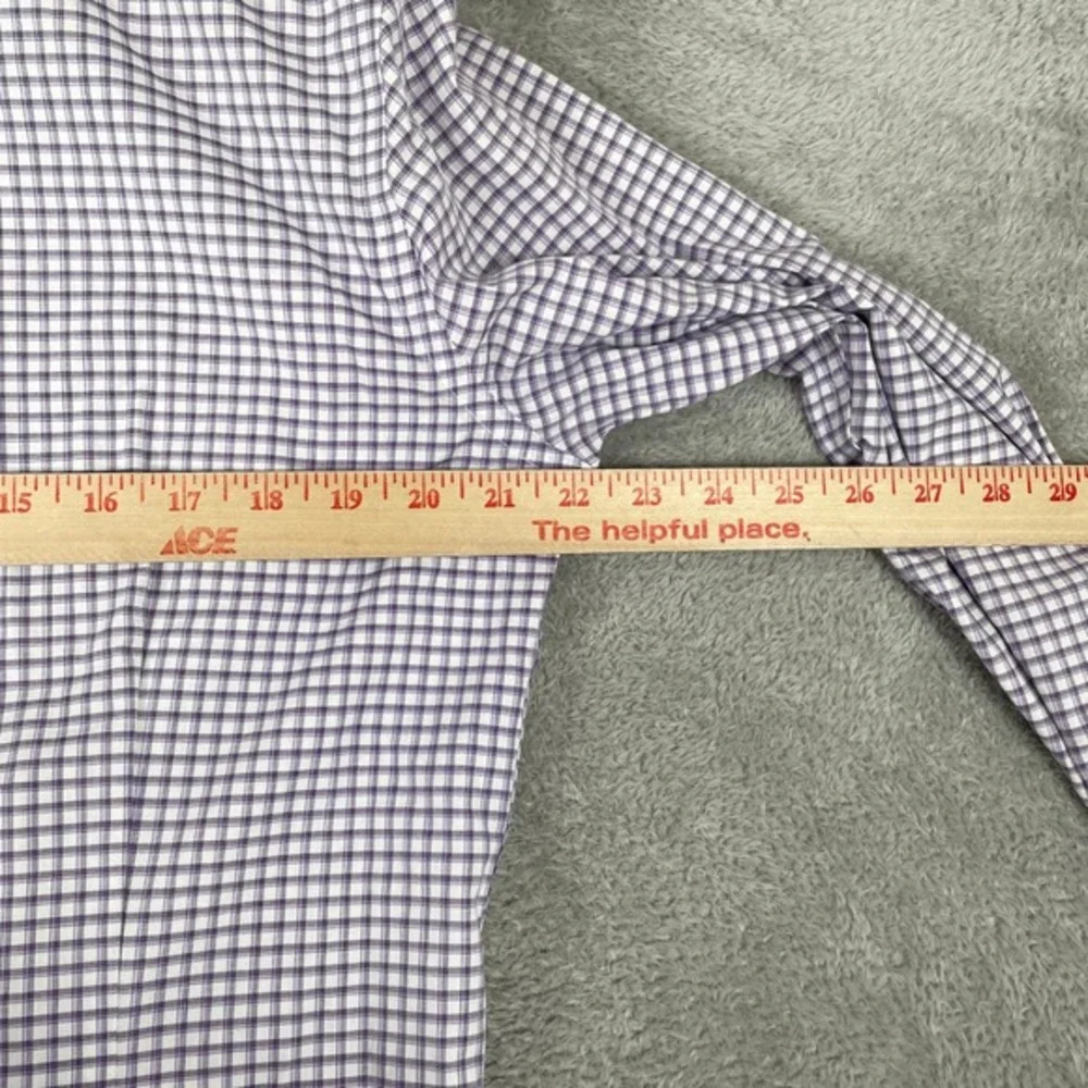 Banana Republic Button Up Shirt Men Large Purple Check Long Sleeve Non Iron Slim